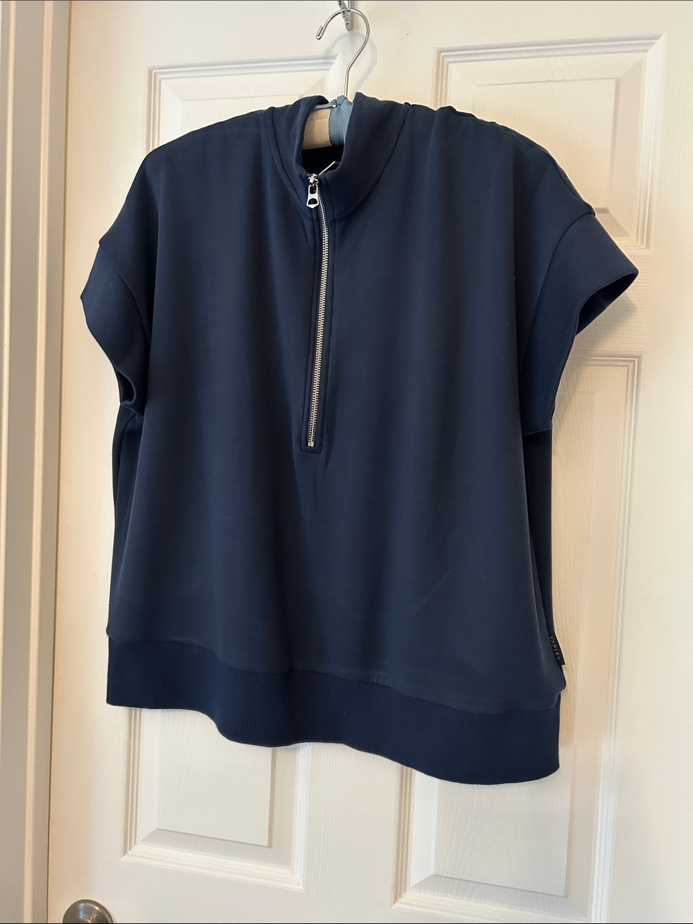 Varley DoubleSoft Navy Half-Zip Short Sleeve Pullover Top - Women's